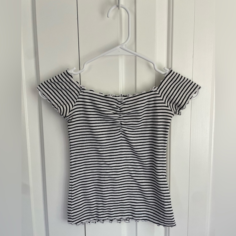 American Eagle Outfitters Stripped Off The Shoulder Top